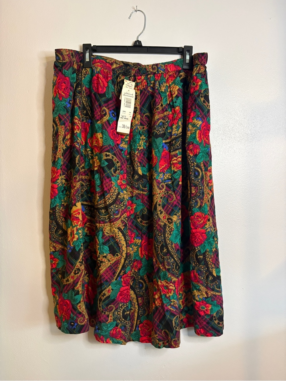 Alfred Dunner Floral Paisley Midi Skirt - Red, Green, Black